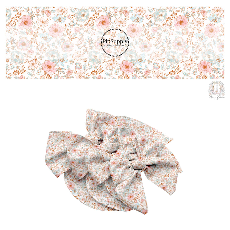 These spring themed no sew bow strips can be easily tied and attached to a clip for a finished hair bow. These bow strips are great for personal use or to sell. These bow strips feature the following design elements: dainty floral patterns.