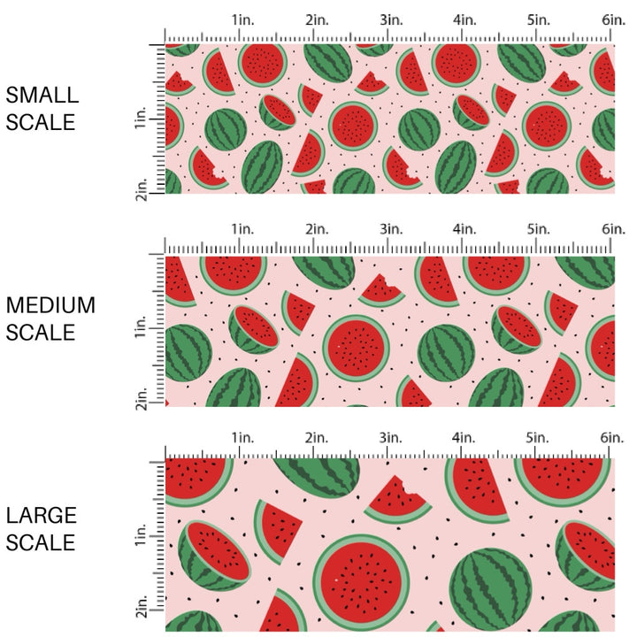 These fruit fabric by the yard features watermelon and watermelon slices. This fun pattern fabric can be used for all your sewing and crafting needs!