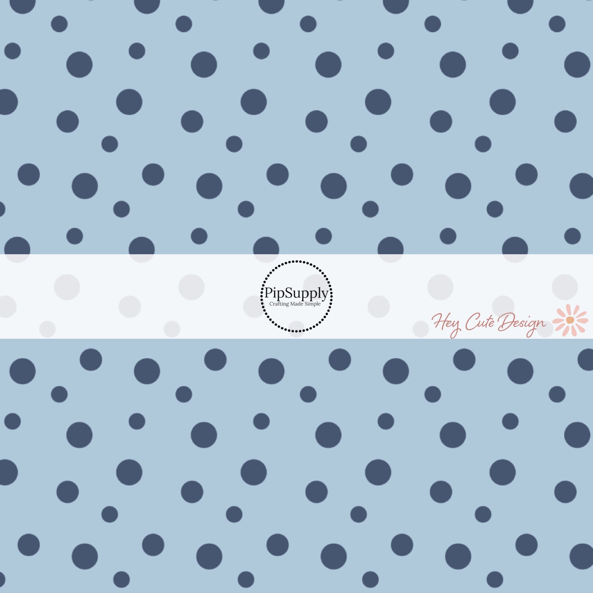 These fun summer dot themed bow strips features small dark navy blue dots on light blue are great for personal use or to sell.