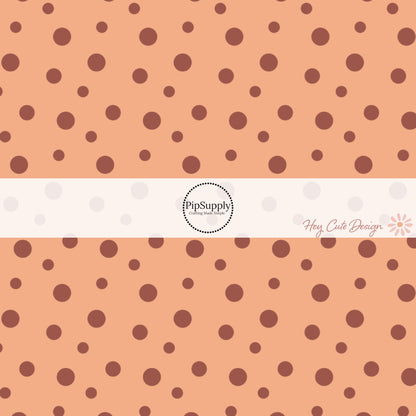 These fun summer dot themed bow strips features small dark orange and brown dots on light peach are great for personal use or to sell.
