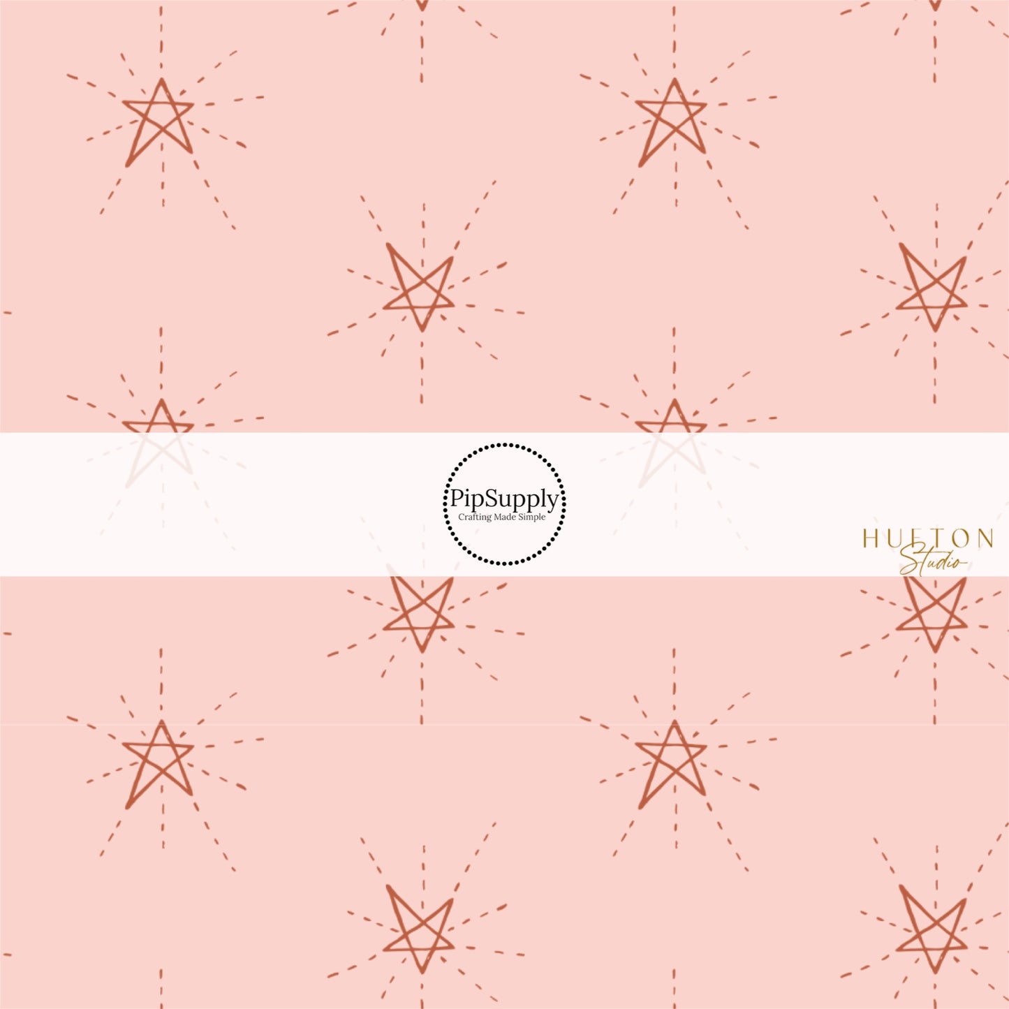 These star themed blush fabric by the yard features dark red outlined stars on light pink. This fun star themed fabric can be used for all your sewing and crafting needs! 