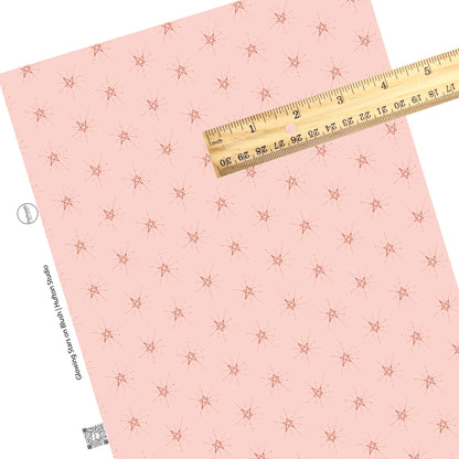 These star themed blush faux leather sheets contain the following design elements: dark red outlined stars on light pink. Our CPSIA compliant faux leather sheets or rolls can be used for all types of crafting projects. 