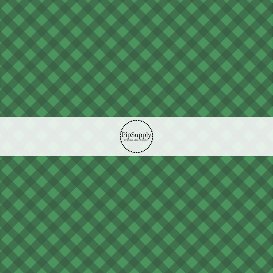 These spring fabric by the yard features green plaid pattern. This fun pattern fabric can be used for all your sewing and crafting needs!