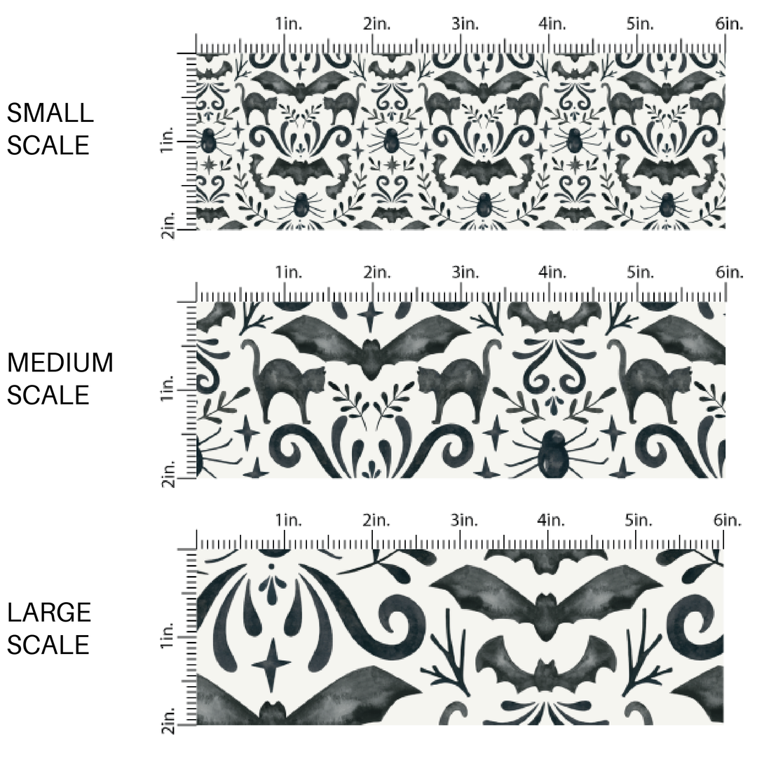 Black Halloween Shadows Fabric By The Yard