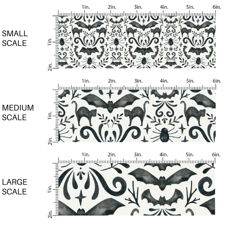 Black Halloween Shadows Fabric By The Yard