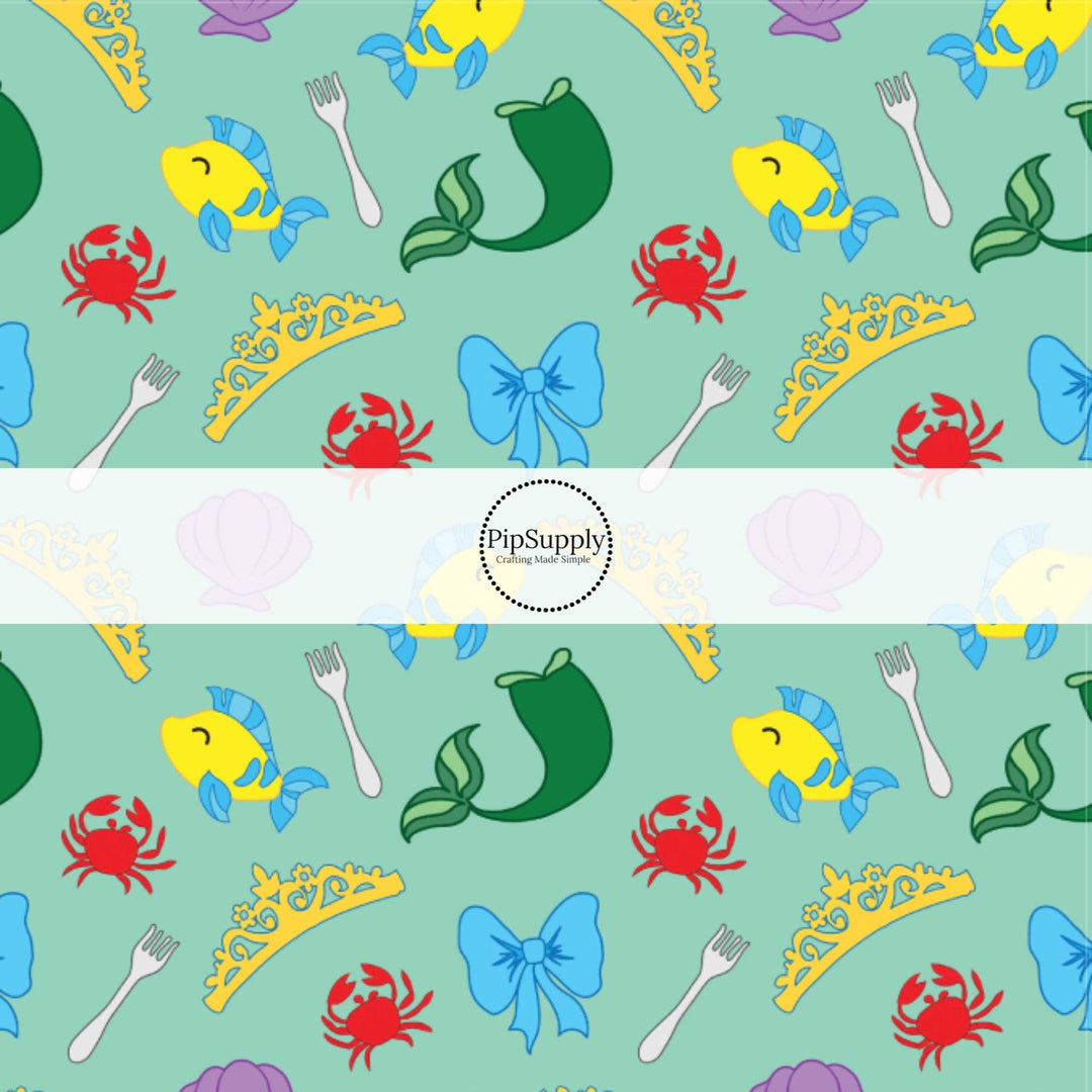 Mermaid Princess Hair Bow Strips