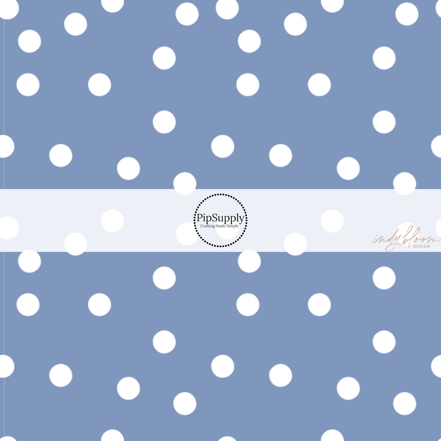 This summer fabric by the yard features cream dots on blue. This fun summer themed fabric can be used for all your sewing and crafting needs!