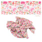 These summer floral themed no sew bow strips can be easily tied and attached to a clip for a finished hair bow. These summer patterned bow strips are great for personal use or to sell. These bow strips feature multi colored flowers on cream.