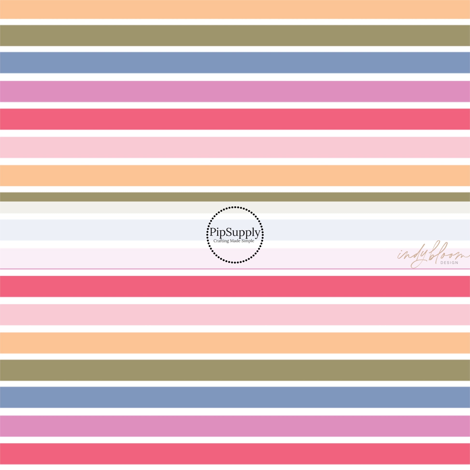 This summer fabric by the yard features colorful stripes on cream. This fun summer themed fabric can be used for all your sewing and crafting needs!