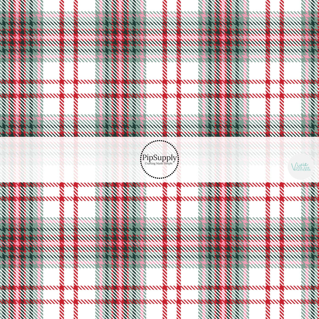 Yuletide Plaid Hair Bow Strips