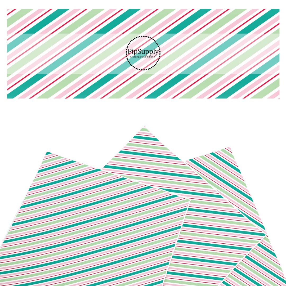 multi diagonal christmas stripe