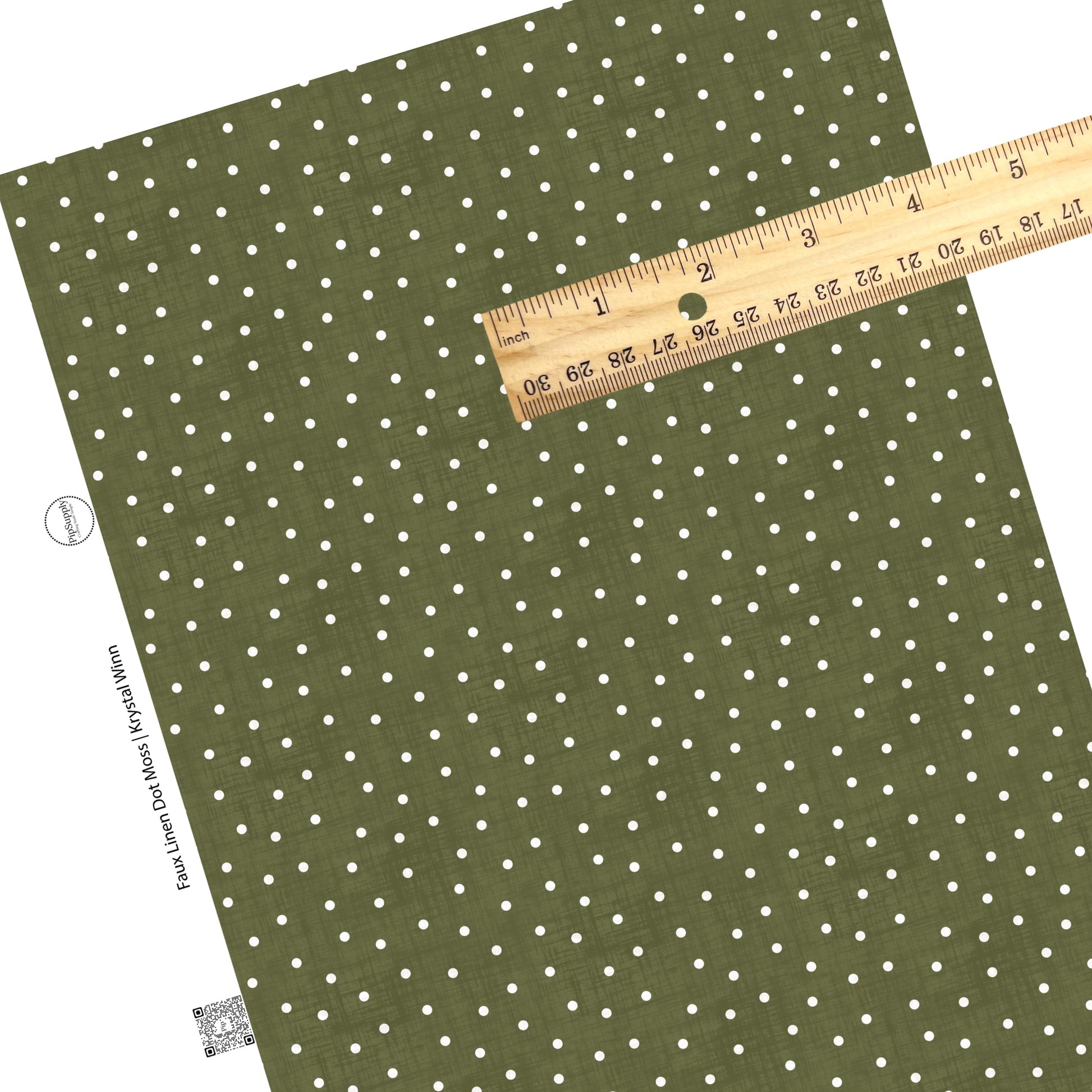 White dots on distressed green faux leather sheets