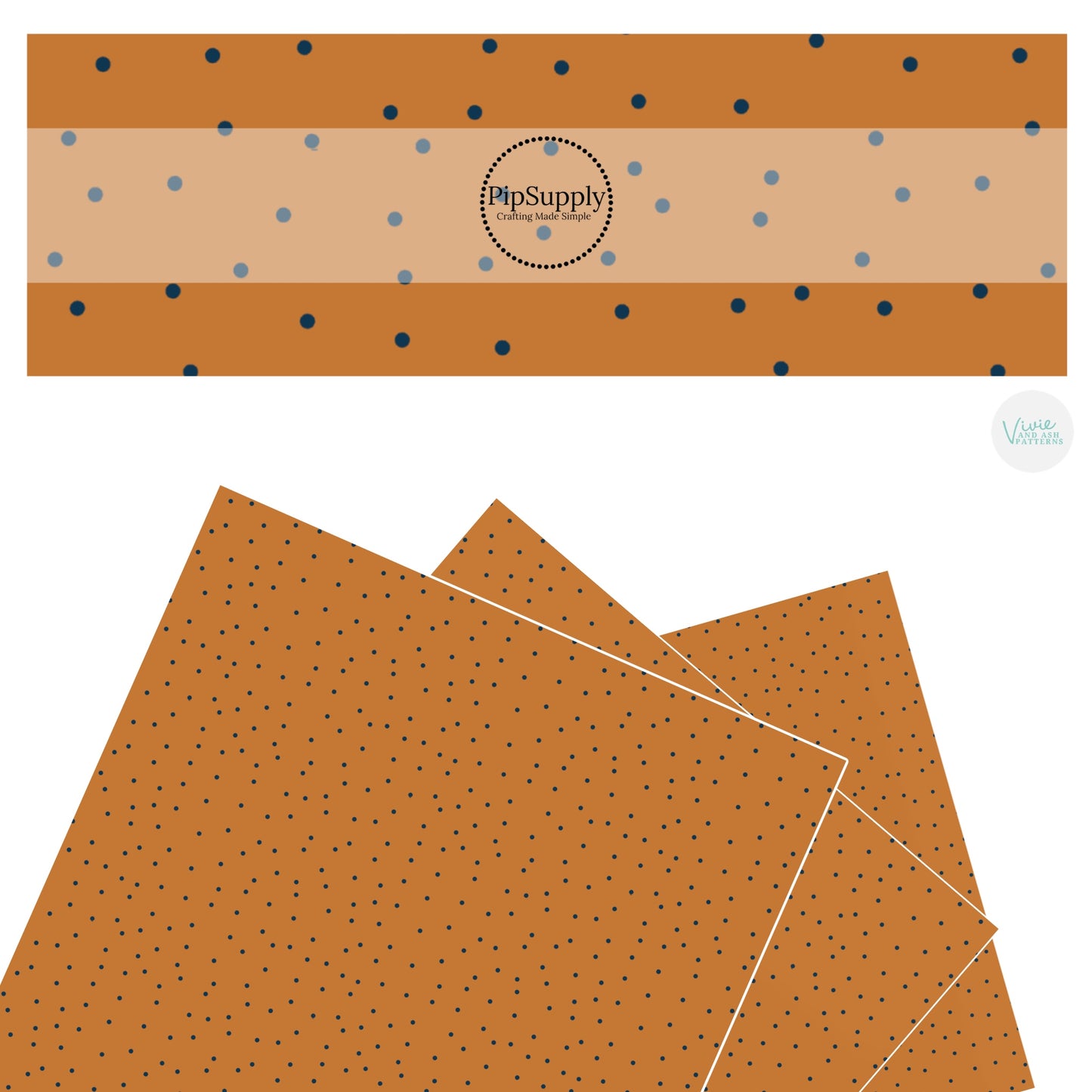 Black sparse dots on orange faux leather sheets