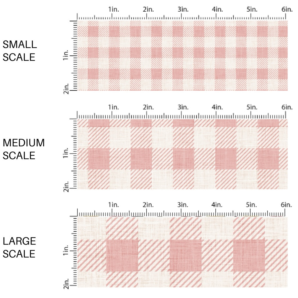 These winter plaid themed pattern fabric by the yard features the following design elements: pink gingham pattern. This fun themed fabric can be used for all your sewing and crafting needs!