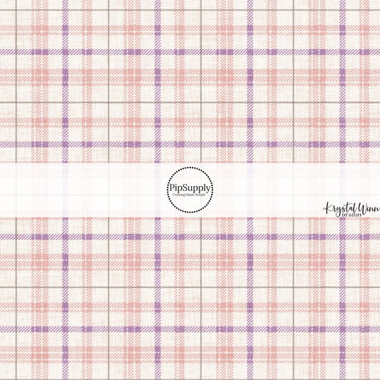 These winter plaid themed pattern fabric by the yard features the following design elements: pink plaid pattern. This fun themed fabric can be used for all your sewing and crafting needs!