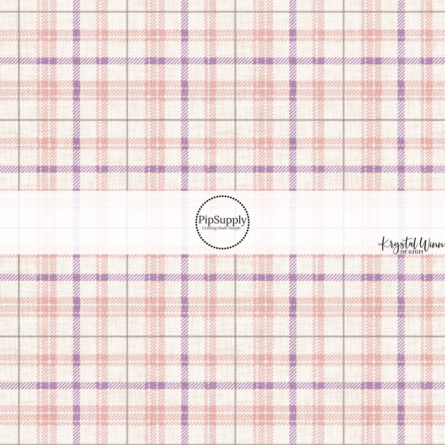 These winter plaid themed pattern fabric by the yard features the following design elements: pink plaid pattern. This fun themed fabric can be used for all your sewing and crafting needs!