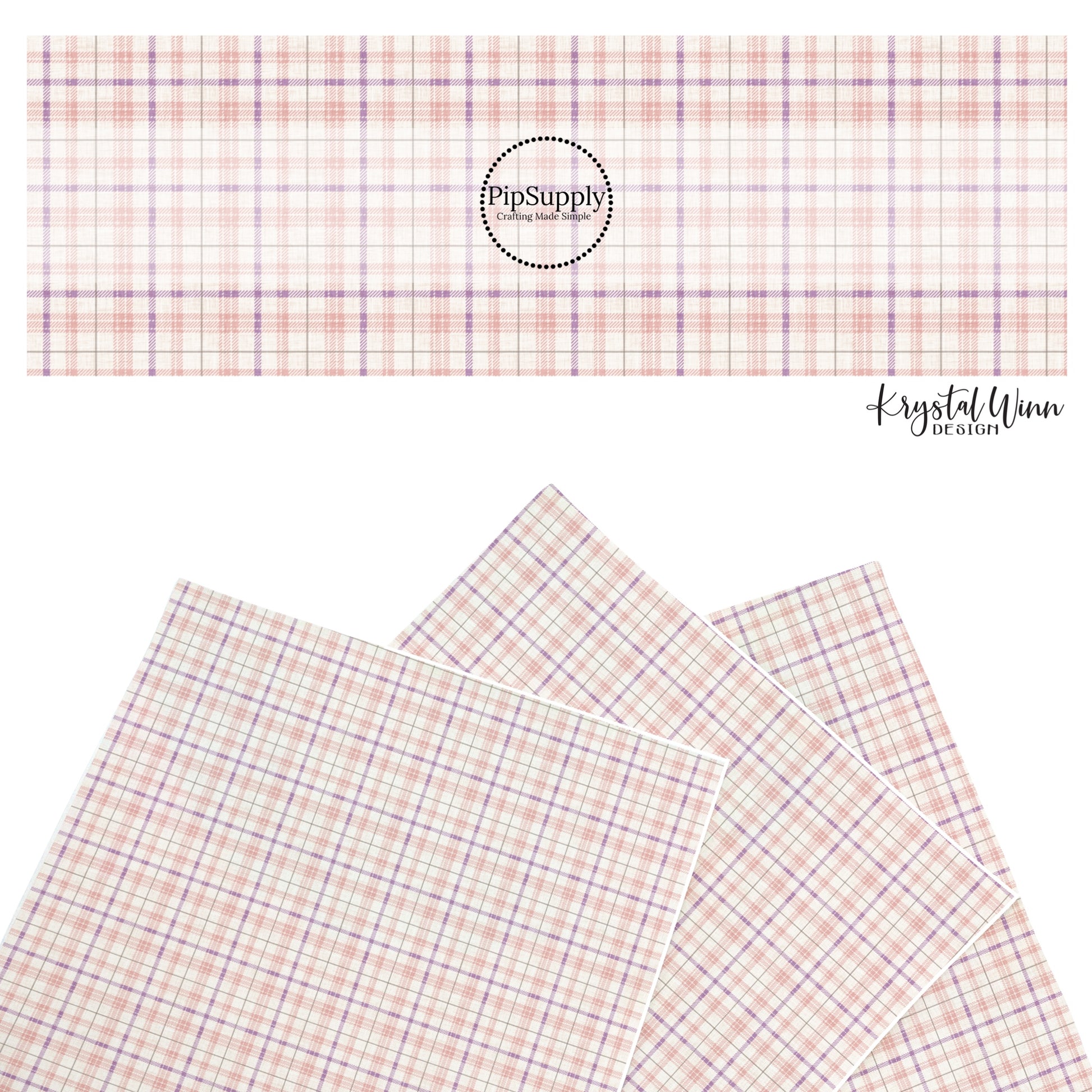 These winter plaid themed pattern faux leather sheets contain the following design elements: pink plaid pattern. Our CPSIA compliant faux leather sheets or rolls can be used for all types of crafting projects.