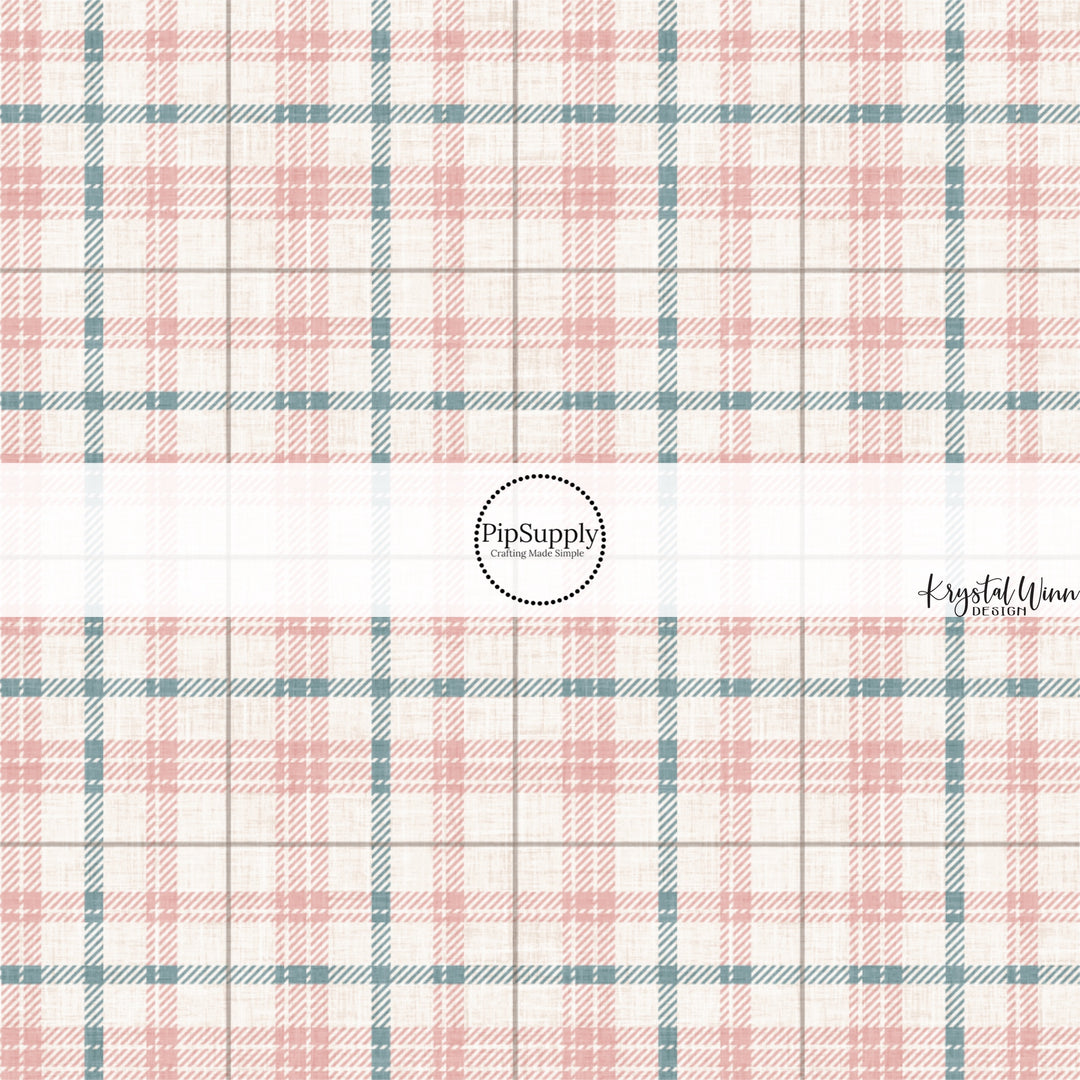 These winter plaid themed pattern fabric by the yard features the following design elements: pink plaid pattern. This fun themed fabric can be used for all your sewing and crafting needs!