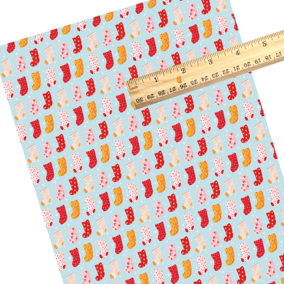 Patterned Stockings Blue Faux Leather Sheets