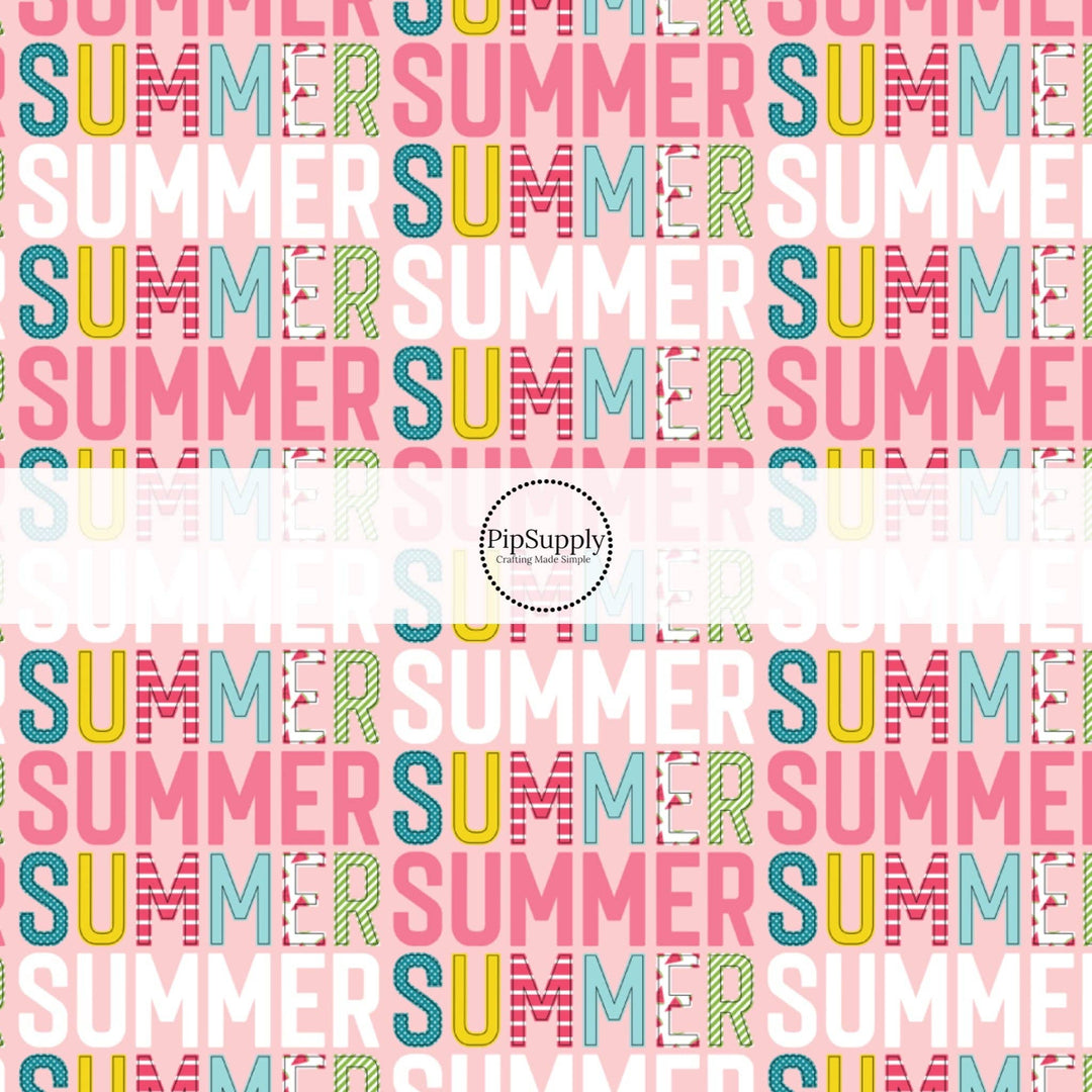 Summer Letters Hair Bow Strips