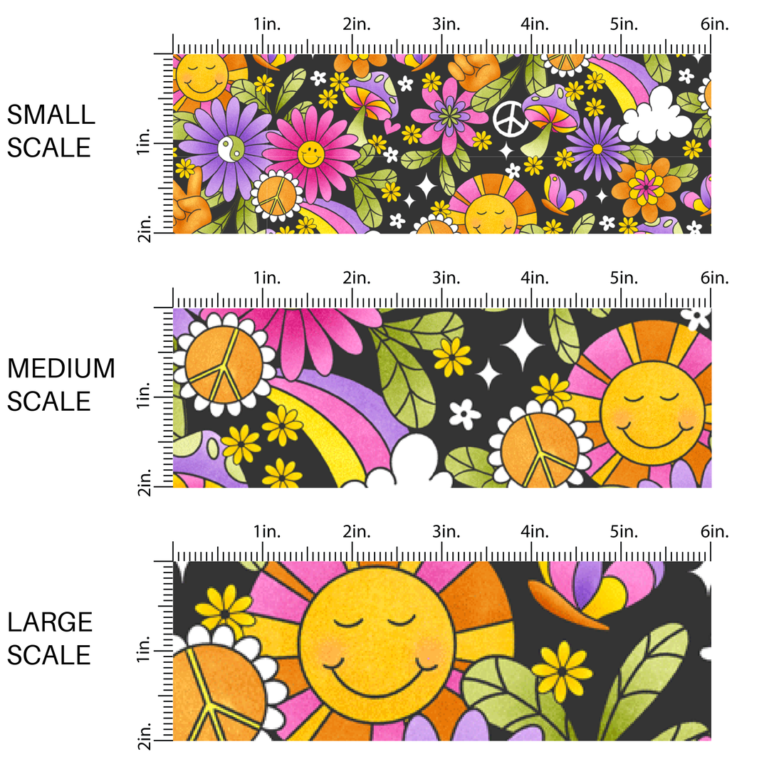 Too Groovy Black Fabric By The Yard