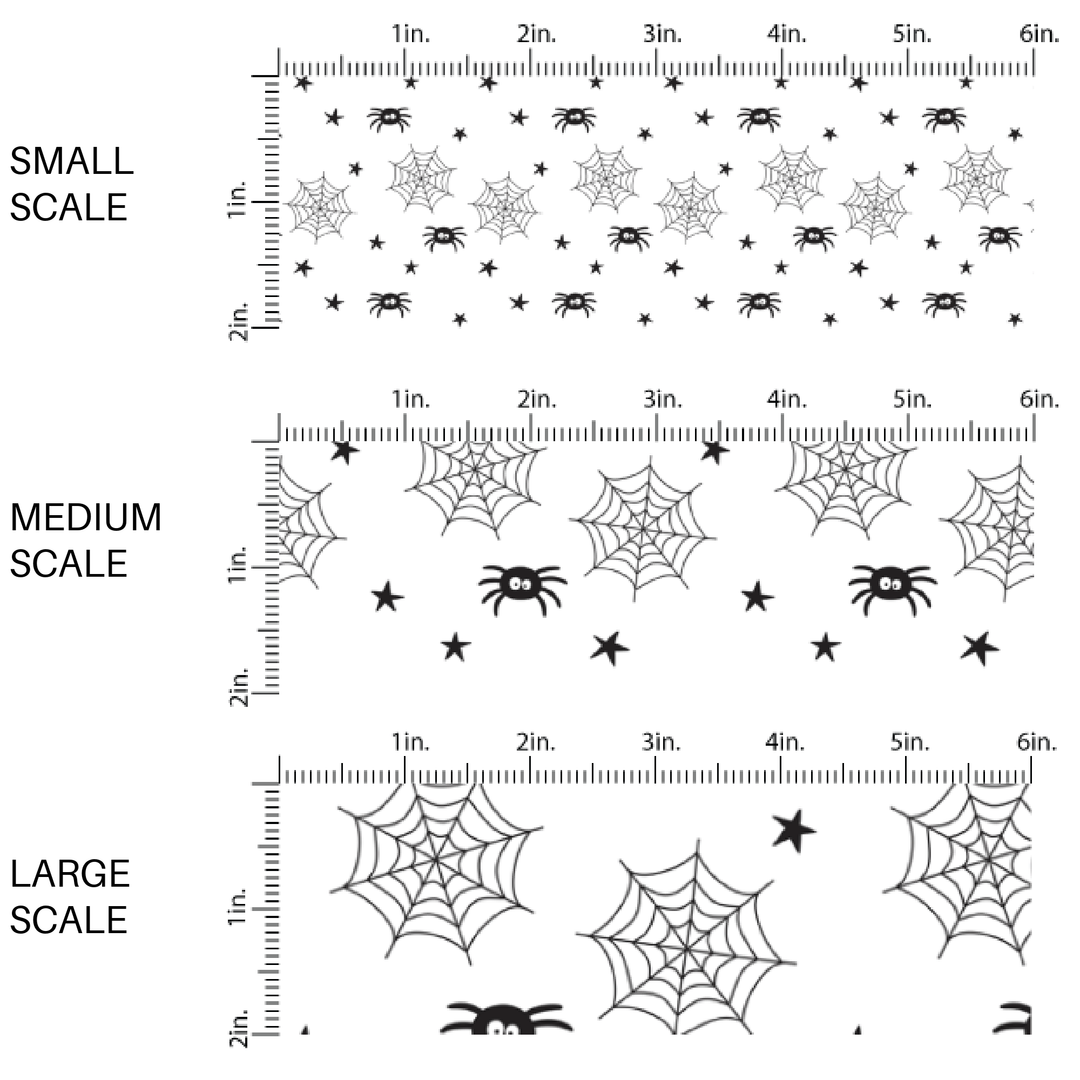 Spooky Spiders on Porcelain Fabric By The Yard