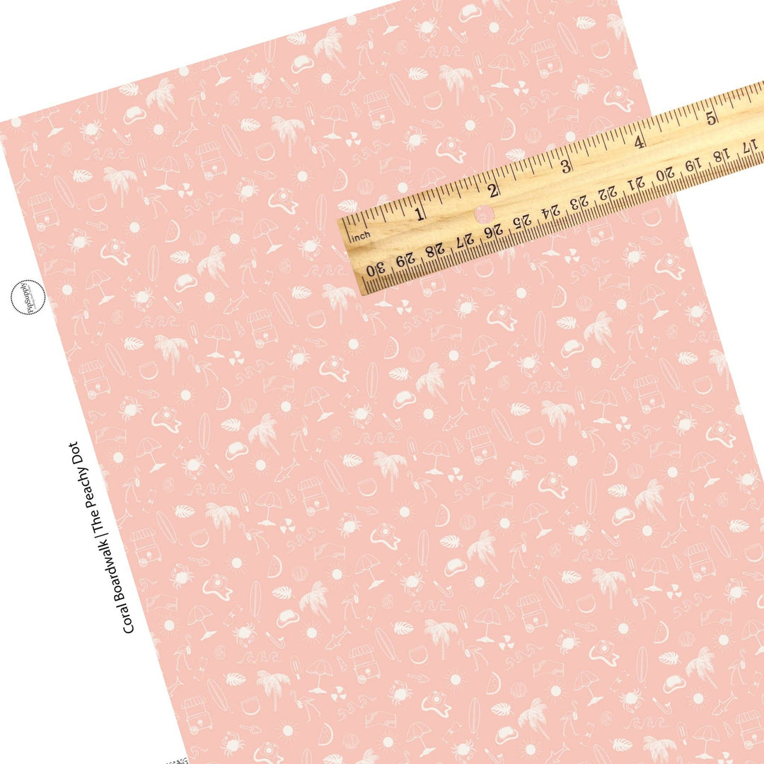 Coral Boardwalk Faux Leather Sheets
