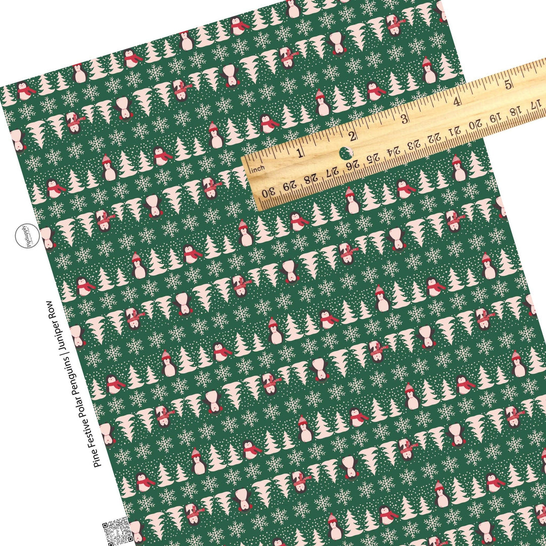 Pine Festive Polar Penguins Faux Leather Sheets