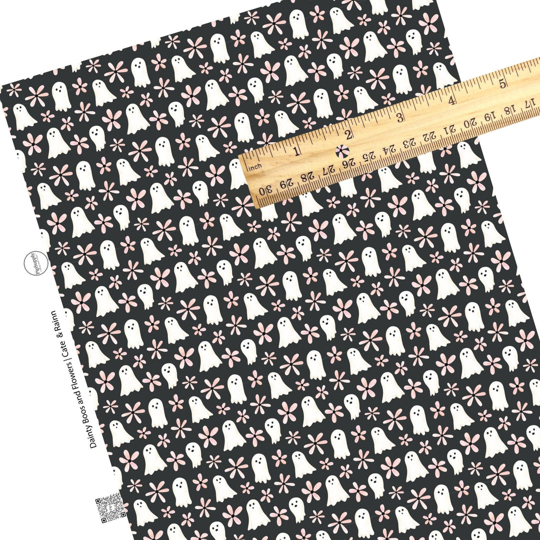 Dainty Boos and Flowers Faux Leather Sheets