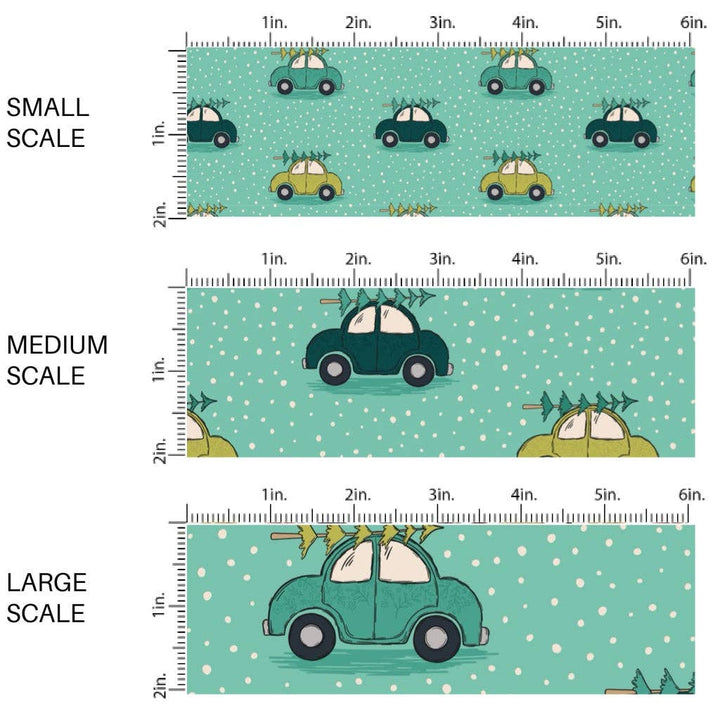 Aqua Tree Truck Fabric By The Yard