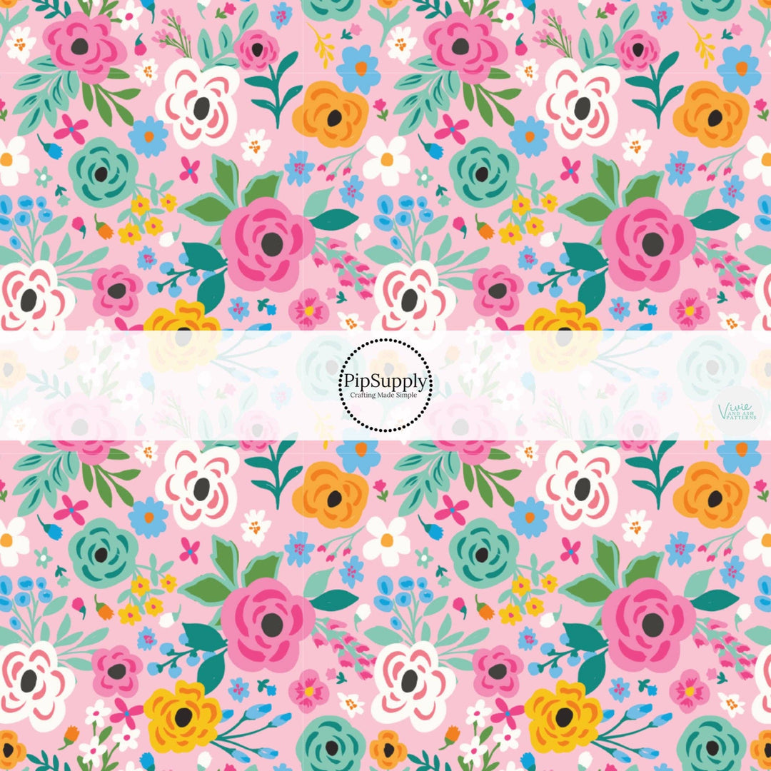 Aria Floral Hair Bow Strips