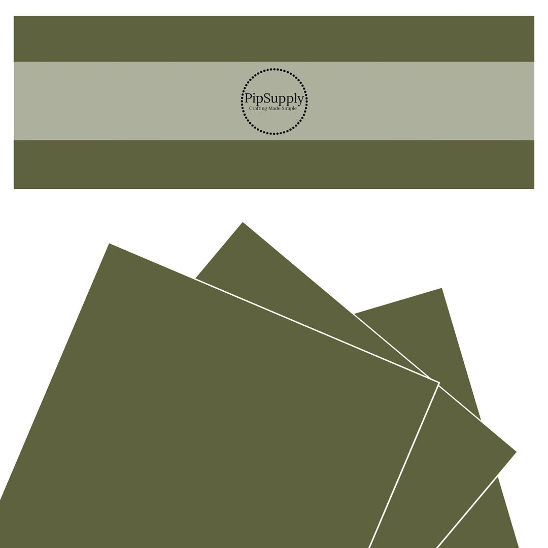 Olive Green Solid Smooth Faux Leather Sheets