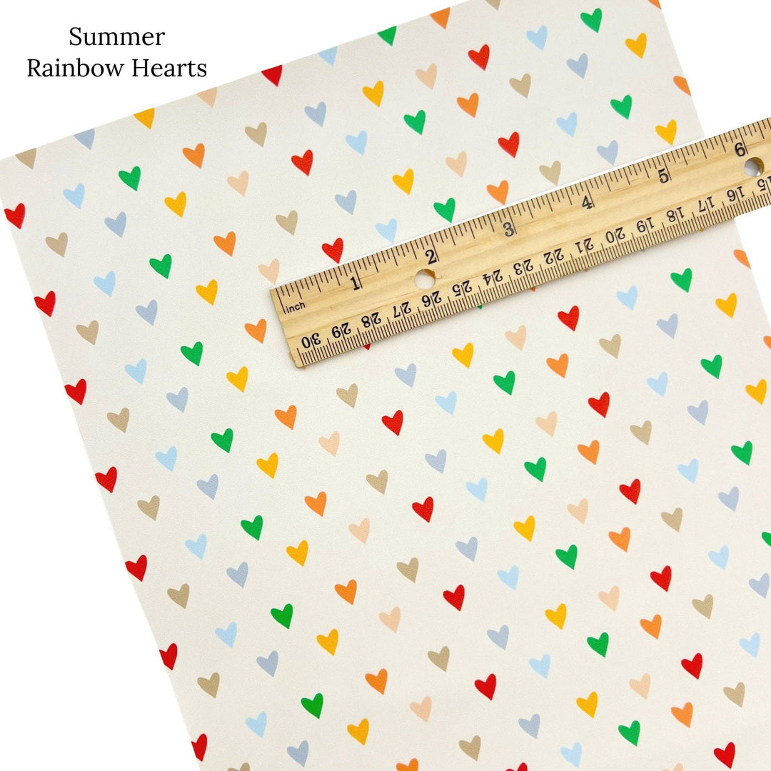 Summer Rainbow Heart Faux Leather Sheet