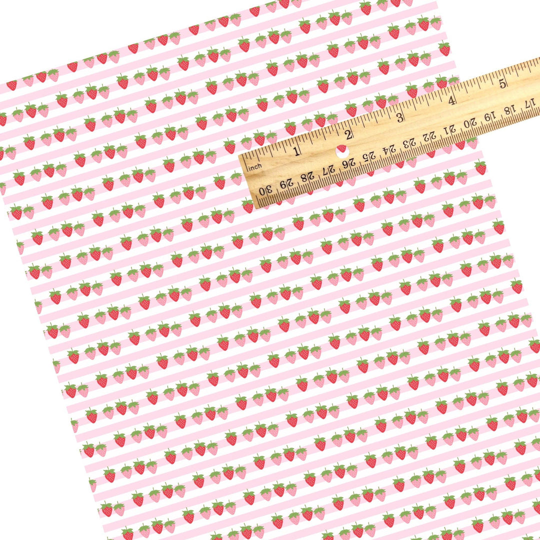 Strawberry Stripes Faux Leather Sheets