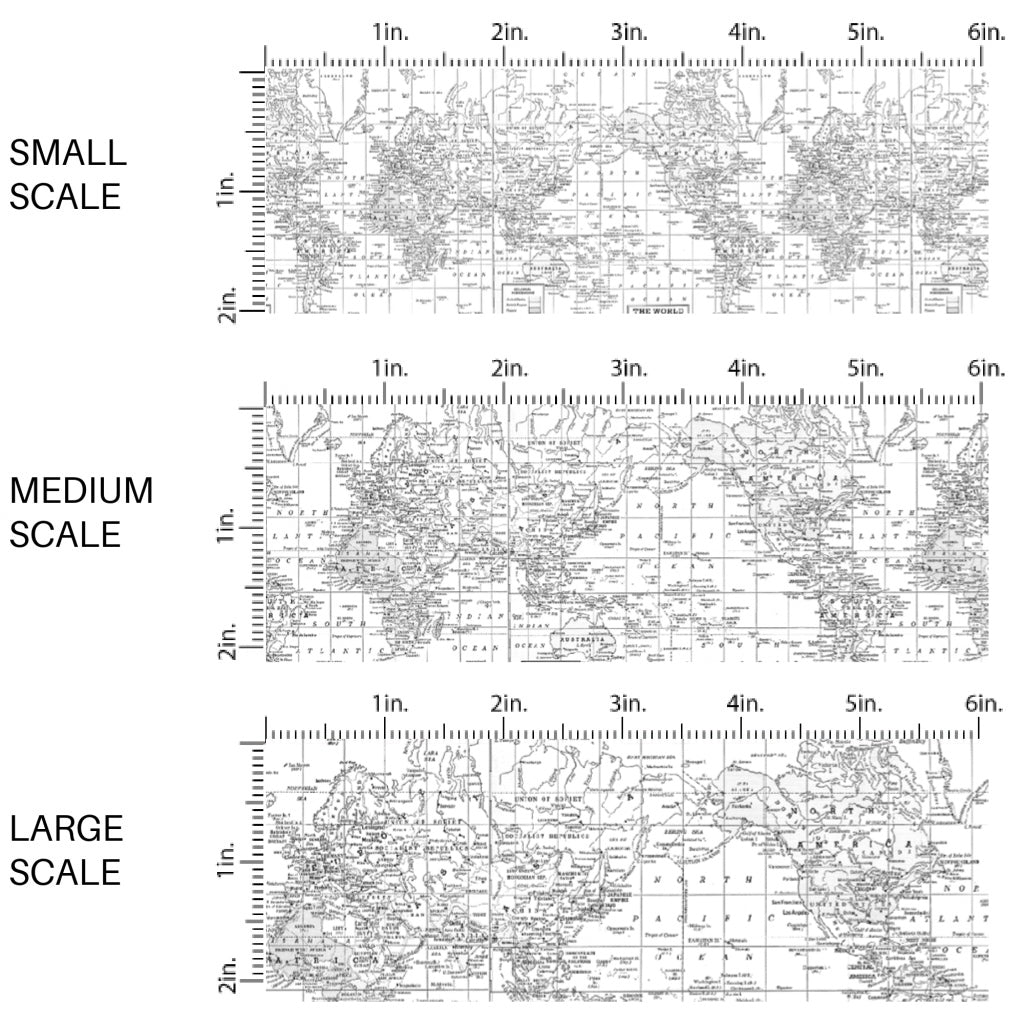 These travel themed fabric by the yard features grayscale vintage map pattern. This fun pattern fabric can be used for all your sewing and crafting needs!