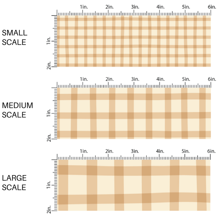 Brown and Cream Plaid Fabric by the Yard sacled image guide.