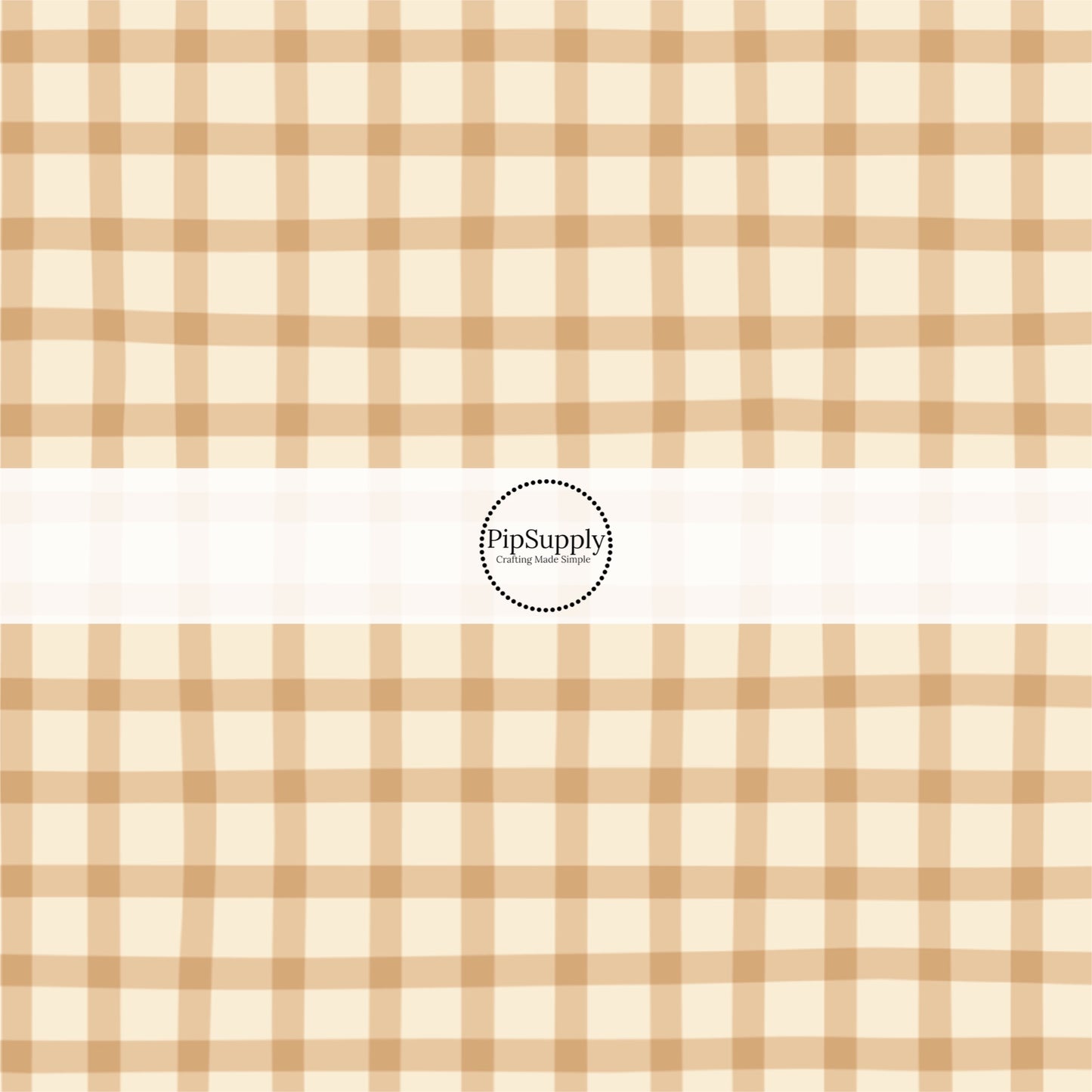 Brown and Cream Plaid Fabric by the Yard.