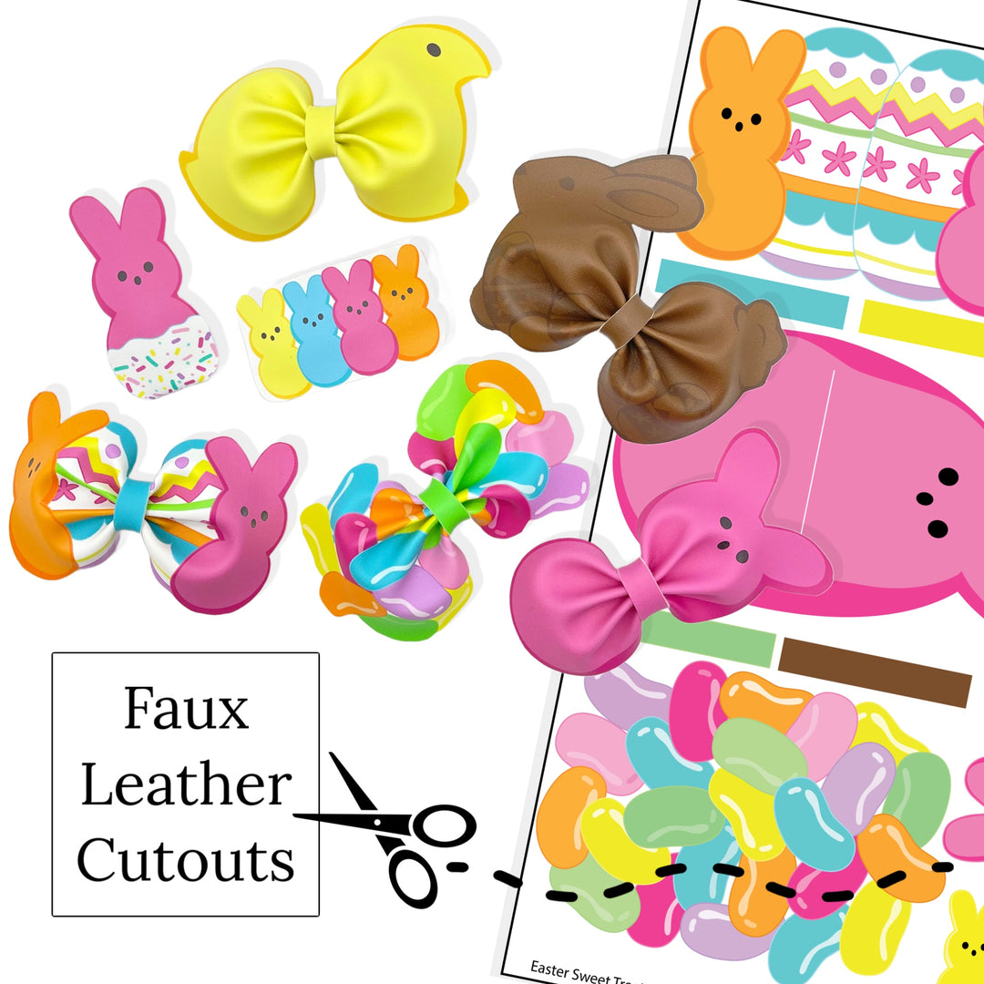 Easter Sweet Treats Faux Leather DIY Hair Bows & Craft Cutouts