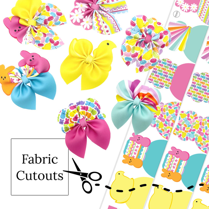 Easter Sweet Treats Shapes Bubble Neoprene DIY Hair Bows