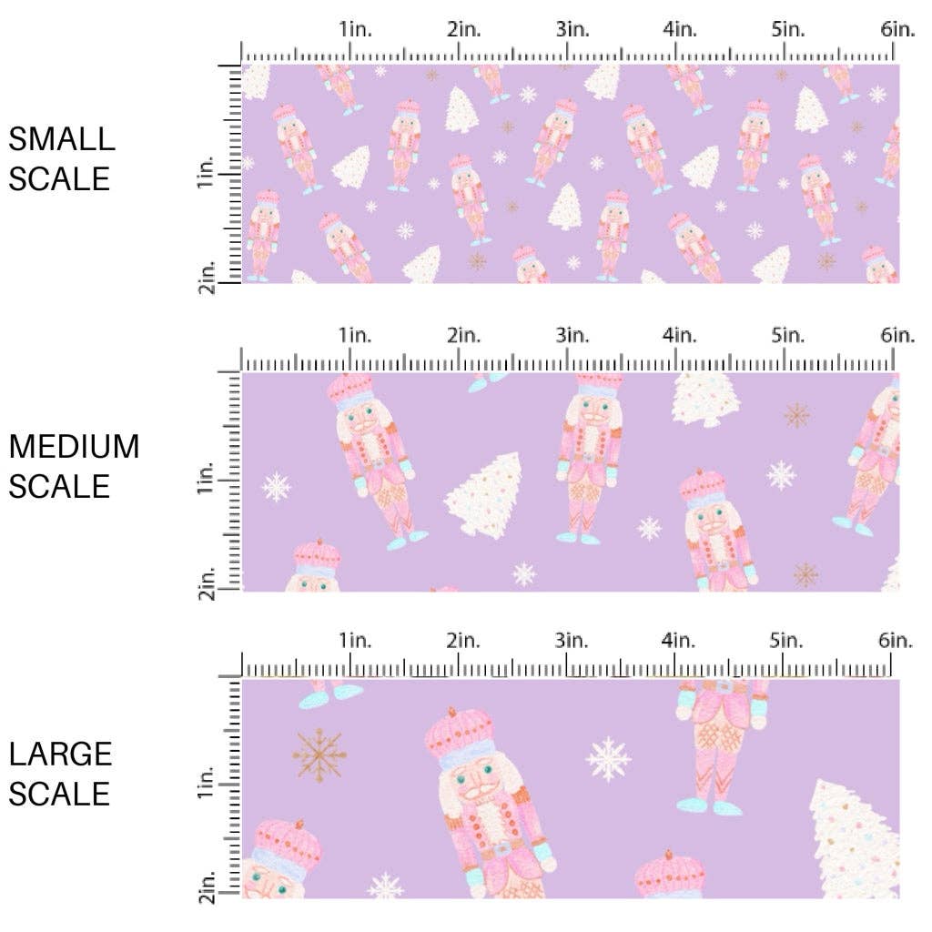 Nutcrackers on Lilac Fabric By The Yard