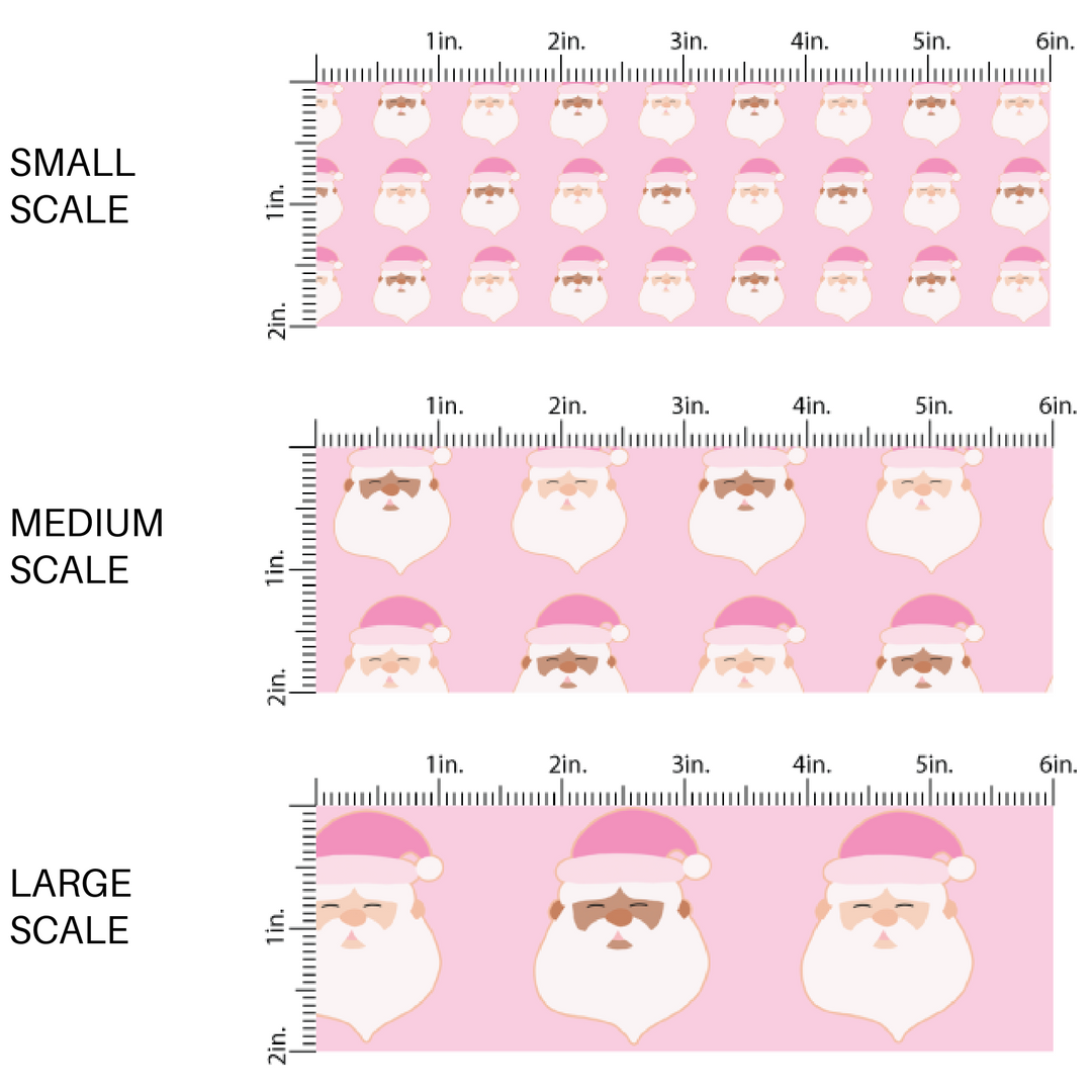Bubble Pink Santas Fabric By The Yard