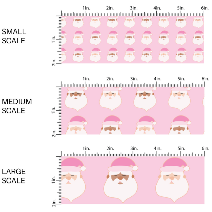Bubble Pink Santas Fabric By The Yard