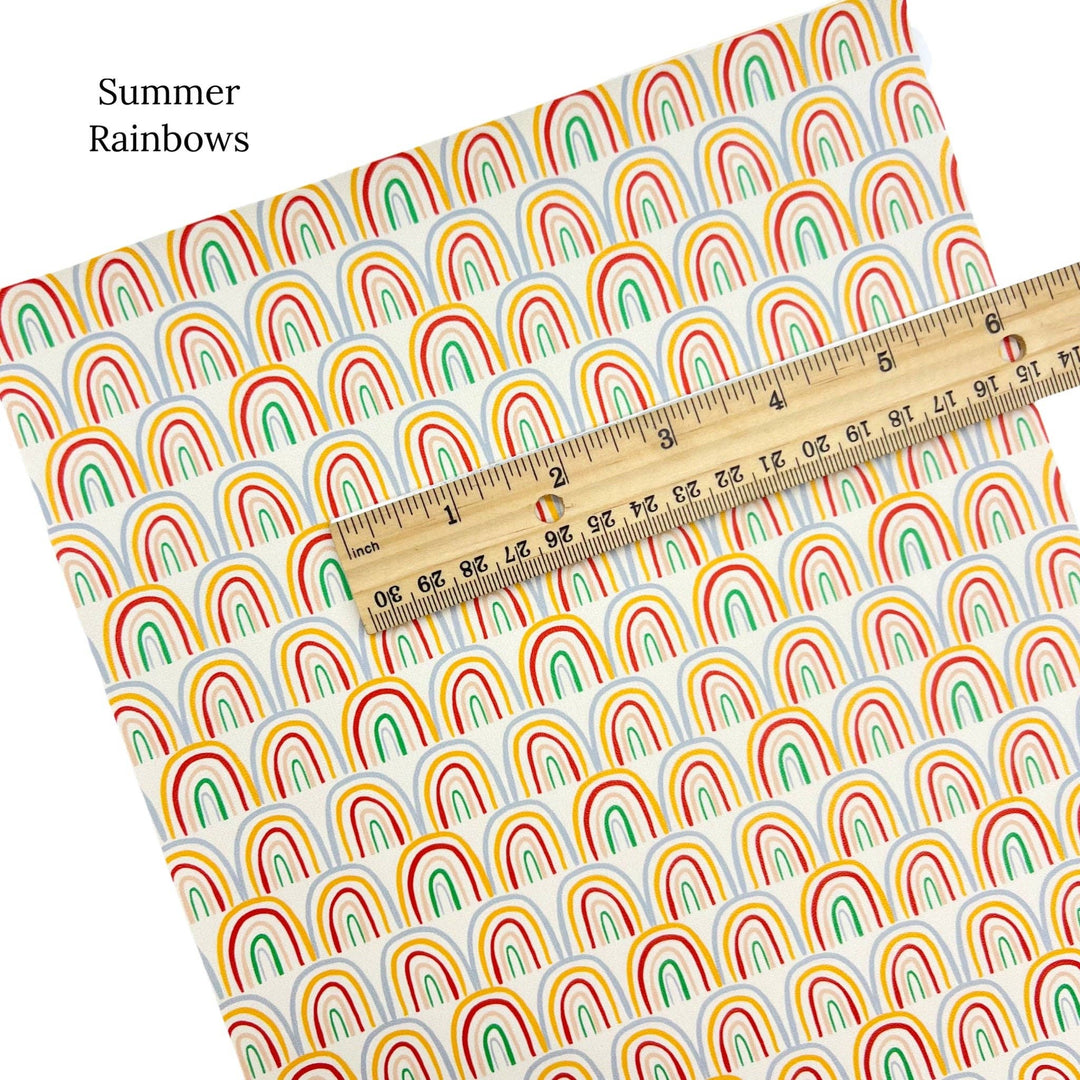 Summer Rainbows Faux Leather Sheet