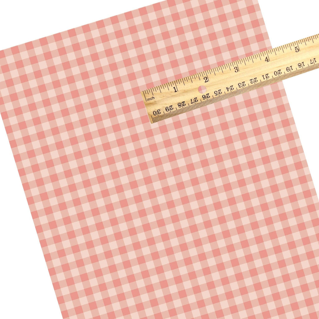 Cottage Plaid Pink Faux Leather Sheets