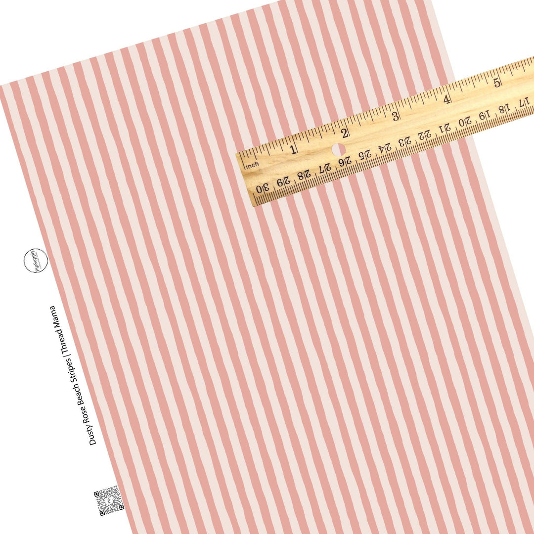 Dusty Rose Beach Stripes Faux Leather Sheets
