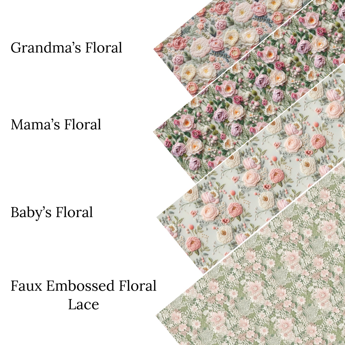 Faux Embossed Floral Lace Faux Leather Sheets