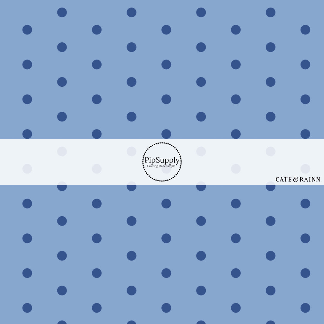 These dot fabric by the yard features blue dots pattern. This fun pattern fabric can be used for all your sewing and crafting needs!