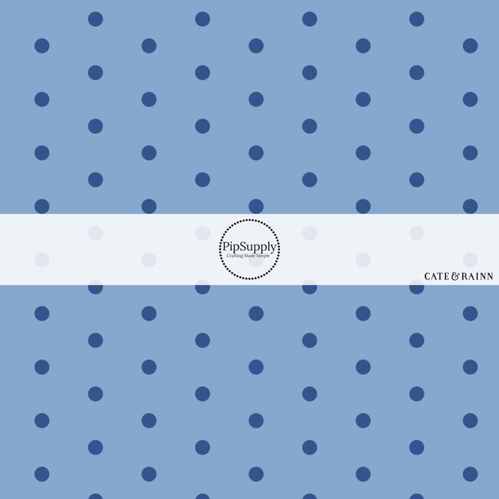 These dot fabric by the yard features blue dots pattern. This fun pattern fabric can be used for all your sewing and crafting needs!