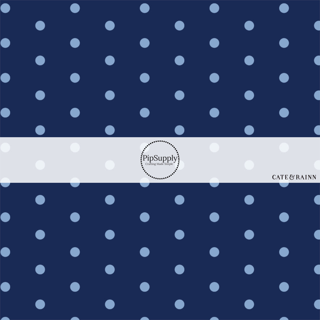 These dot fabric by the yard features blue dots pattern. This fun pattern fabric can be used for all your sewing and crafting needs!