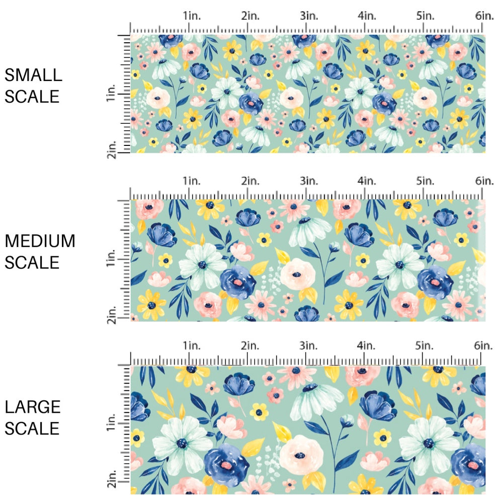 These spring fabric by the yard features spring floral pattern. This fun pattern fabric can be used for all your sewing and crafting needs!